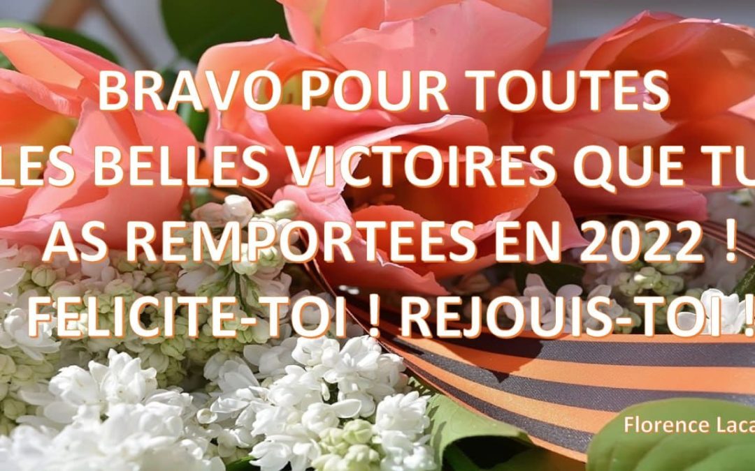 BRAVO POUR TOUTES LES BELLES VICTOIRES QUE TU AS REMPORTEES EN 2024! FELICITE TON REJOUIS-TOI