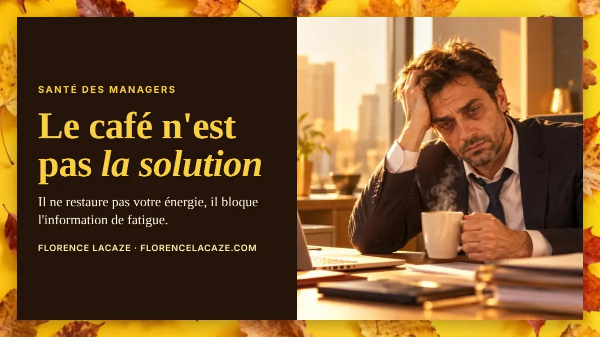 Le café n'est pas la solution : manager fatigué devant sa tasse de café
